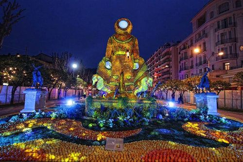 法國(guó)芒通檸檬節(jié)上的雕塑作品
