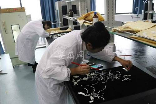 7大學(xué)生4個(gè)月用百塊魚(yú)骨做成梅蘭竹菊標(biāo)本